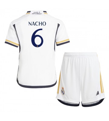 Real Madrid Nacho #6 Replika Babytøj Hjemmebanesæt Børn 2023-24 Kortærmet (+ Korte bukser)